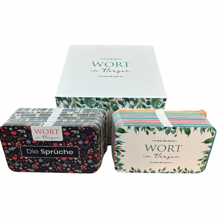 Sparset – Wort im Herzen: Basis-Set + Die Sprüche + Aufbewahrungsbox