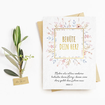 Postkarte "Behüte dein Herz"