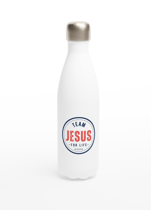 Team Jesus - Weiße Edelstahl-Wasserflasche (17oz)