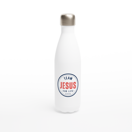 Team Jesus - Weiße Edelstahl-Wasserflasche (17oz)