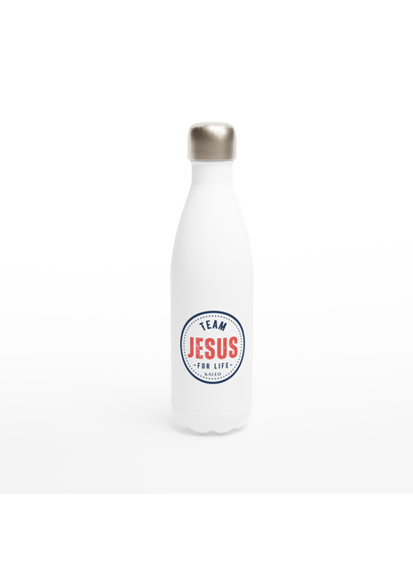 Team Jesus - Weiße Edelstahl-Wasserflasche (17oz)