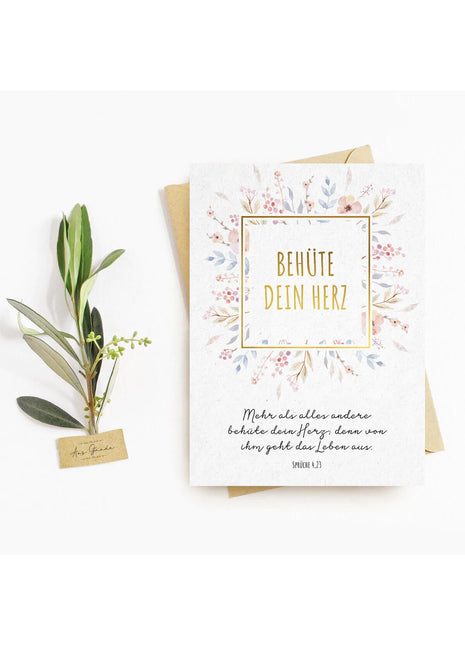 Postkarte "Behüte dein Herz"