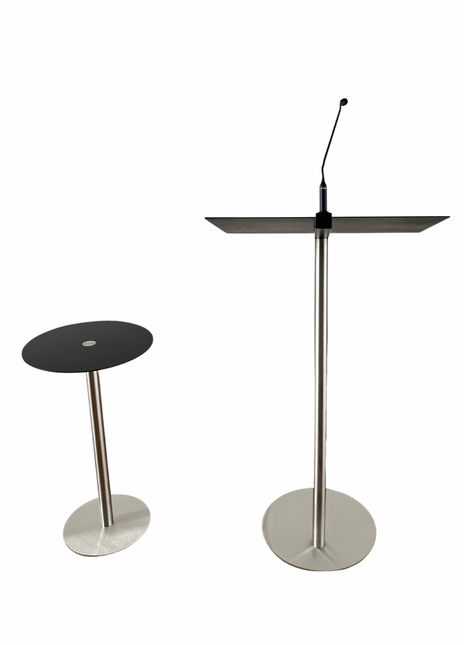 Set - Rednerpult und Beistelltisch Edelstahl